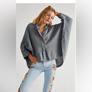 Free People Button Down Pullover - Oversized & Flowy w/ Dolman Sleeves NWOT - XL